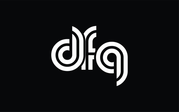 DFQ Creative Unique Modern Letter Logo Design. Stylized logo featuring a unique letter design, presenting abstract minimalist aesthetics and modern appeal.
