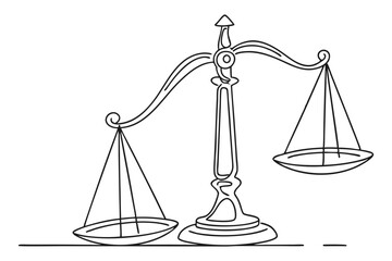 Justice scale minimalist line art