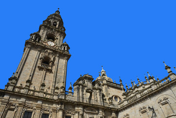 Fototapeta premium Clocher de la cathédrale Saint-Jacques de Compostelle. Espagne 