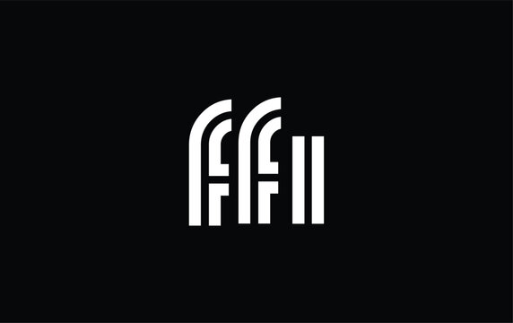 FFI Creative Unique Modern Letter Logo Design. Stylized logo featuring a unique letter design, presenting abstract minimalist aesthetics and modern appeal.