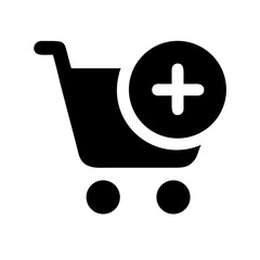 shopping cart add glyph  vector flat icon © Zeeshan