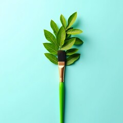 green plant on a blue background