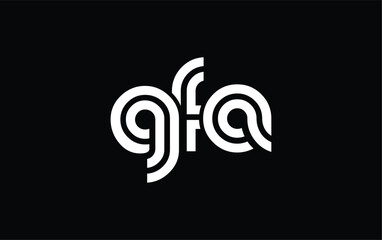 GFA Creative Unique Modern Letter Logo Design. Stylized logo featuring a unique letter design, presenting abstract minimalist aesthetics and modern appeal.