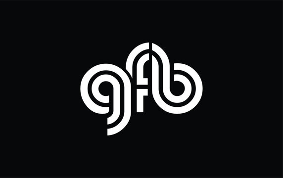 GFB Creative Unique Modern Letter Logo Design. Stylized logo featuring a unique letter design, presenting abstract minimalist aesthetics and modern appeal.