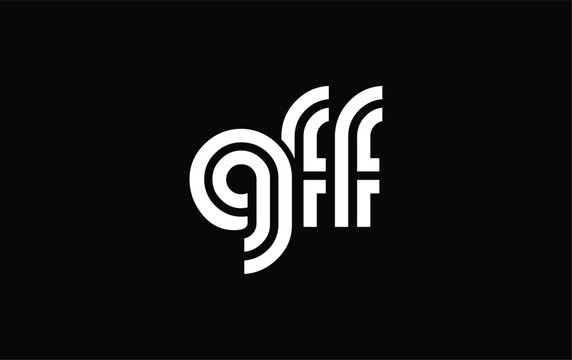 GFF Creative Unique Modern Letter Logo Design. Stylized logo featuring a unique letter design, presenting abstract minimalist aesthetics and modern appeal.