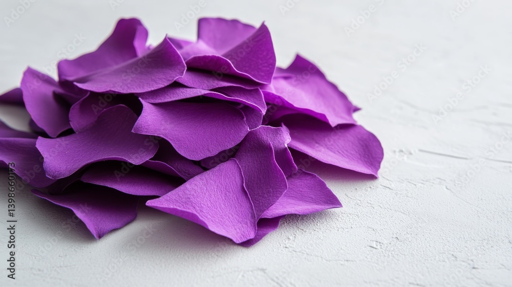 Aufkleber a close-up view showcases a delicate cluster of lavender petals resting on a smooth white surface, i