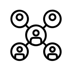 social network glyph  vector flat icon