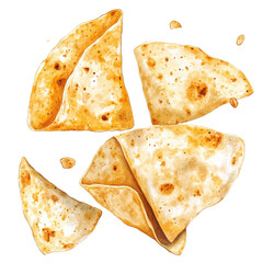 Tortillas isolated on white background