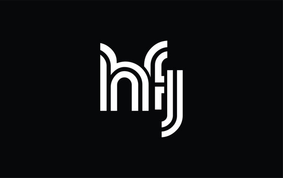 HFJ Creative Unique Modern Letter Logo Design. Stylized logo featuring a unique letter design, presenting abstract minimalist aesthetics and modern appeal.