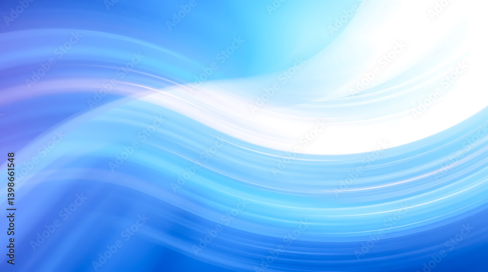 Poster Swirling shades of blue create a calming background with smooth gradients and soft patterns 