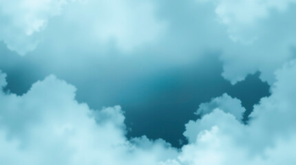Beautiful cloudy sky with a dramatic blue backdrop highlighting the soft texture of the clouds 