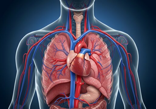 Detailed Anatomy of the Human Cardiovascular and Respiratory Systems Heart, Lungs, Arteries, Veins, and Thorax.