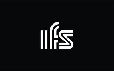 IFS Creative Unique Modern Letter Logo Design. Stylized logo featuring a unique letter design, presenting abstract minimalist aesthetics and modern appeal.