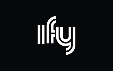 IFY Creative Unique Modern Letter Logo Design. Stylized logo featuring a unique letter design, presenting abstract minimalist aesthetics and modern appeal.