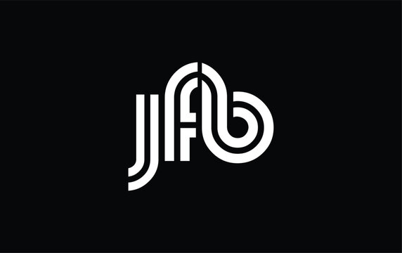 JFB Creative Unique Modern Letter Logo Design. Stylized logo featuring a unique letter design, presenting abstract minimalist aesthetics and modern appeal.