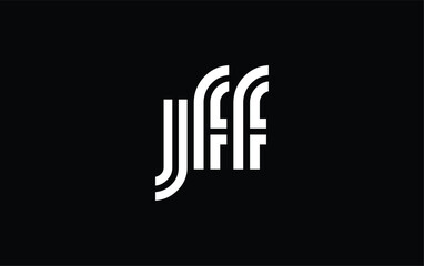 JFF Creative Unique Modern Letter Logo Design. Stylized logo featuring a unique letter design, presenting abstract minimalist aesthetics and modern appeal.