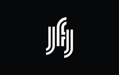 JFJ Creative Unique Modern Letter Logo Design. Stylized logo featuring a unique letter design, presenting abstract minimalist aesthetics and modern appeal.