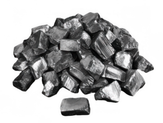 Aluminum ore rocks with shiny reflective surface and natural luster