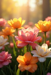 spring blossoms vibrant color palette floral bloom nature burst freshness, rainbow, lgbtq, lgbt, pride, colorful, love, equality, petal, pink, yellow, red, blue