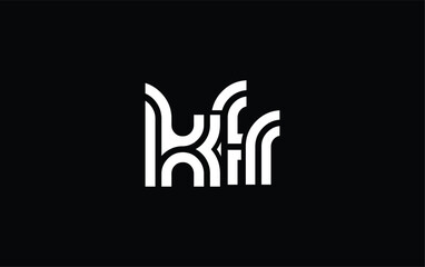 KFR Creative Unique Modern Letter Logo Design. Stylized logo featuring a unique letter design, presenting abstract minimalist aesthetics and modern appeal.
