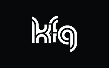 KFQ Creative Unique Modern Letter Logo Design. Stylized logo featuring a unique letter design, presenting abstract minimalist aesthetics and modern appeal.