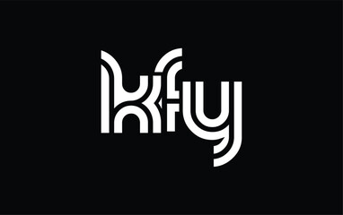 KFY Creative Unique Modern Letter Logo Design. Stylized logo featuring a unique letter design, presenting abstract minimalist aesthetics and modern appeal.