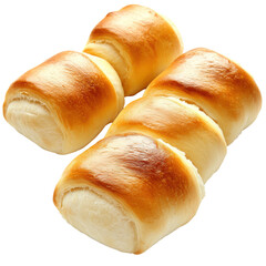 Freshly baked golden rolls stacked together on a clean surface, ideal for culinary use