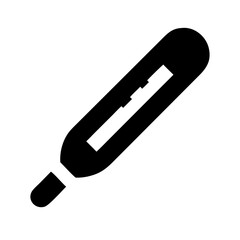 thermometer half glyph  vector flat icon
