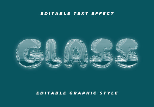 White Glass Bubble Font Transparent Clear Glossy Text Effect