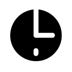 time quarter past glyph  vector flat icon