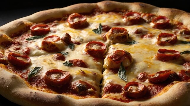 Delicious hot pizza with cheese perfect Italian comfort food.