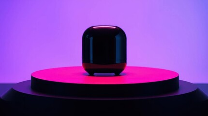 Podium with goods. Illustration