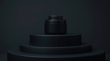 Podium with goods. Illustration