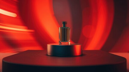 Podium with goods. Illustration