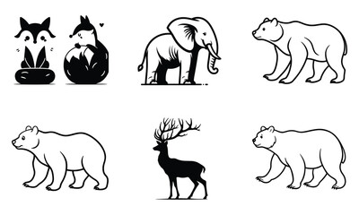 Wild Majesty: Powerful Animal Silhouette Vector Collection