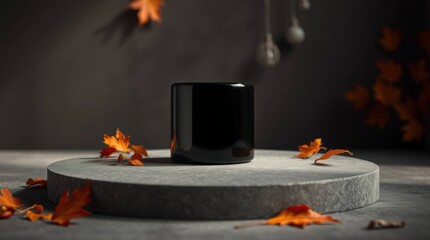 Podium with goods. Illustration