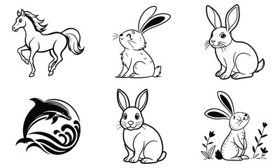 Wild Majesty: Powerful Animal Silhouette Vector Collection