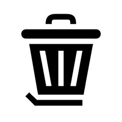 trash glyph  vector flat icon