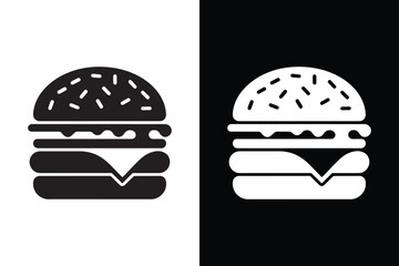 Burger icon vector on White Background ,Vector Art Illustration on white background.