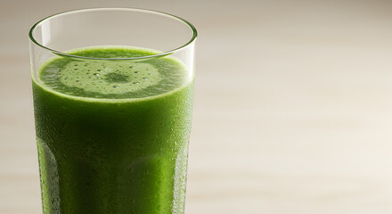 Freshly Squeezed Green Juice in a Tall Glass Perfect for Wellness