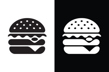 Burger icon vector on White Background ,Vector Art Illustration on white background.