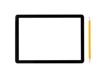 Tablet mockup with pencil for design presentation display