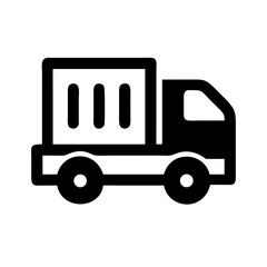 Fototapeta premium truck container vector flat icon