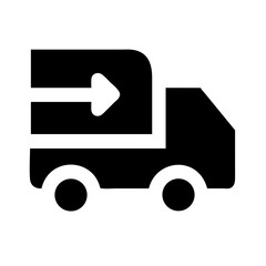 truck moving glyph  vector flat icon