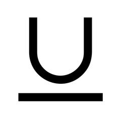 underline glyph  vector flat icon