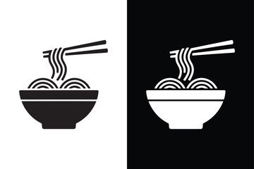 Noodles icon vector on White Background ,Vector Art Illustration on white background.
