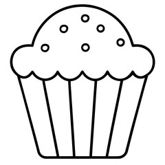 Muffin  dessert line icons in a clean, AI-generated vector

