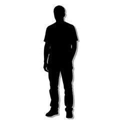 Fototapeta premium Silhouette of a person standing against a white background 