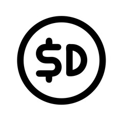 usd circle  vector flat icon