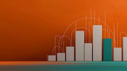 Abstract representation of data analytics with colorful bars and lines on a vibrant background